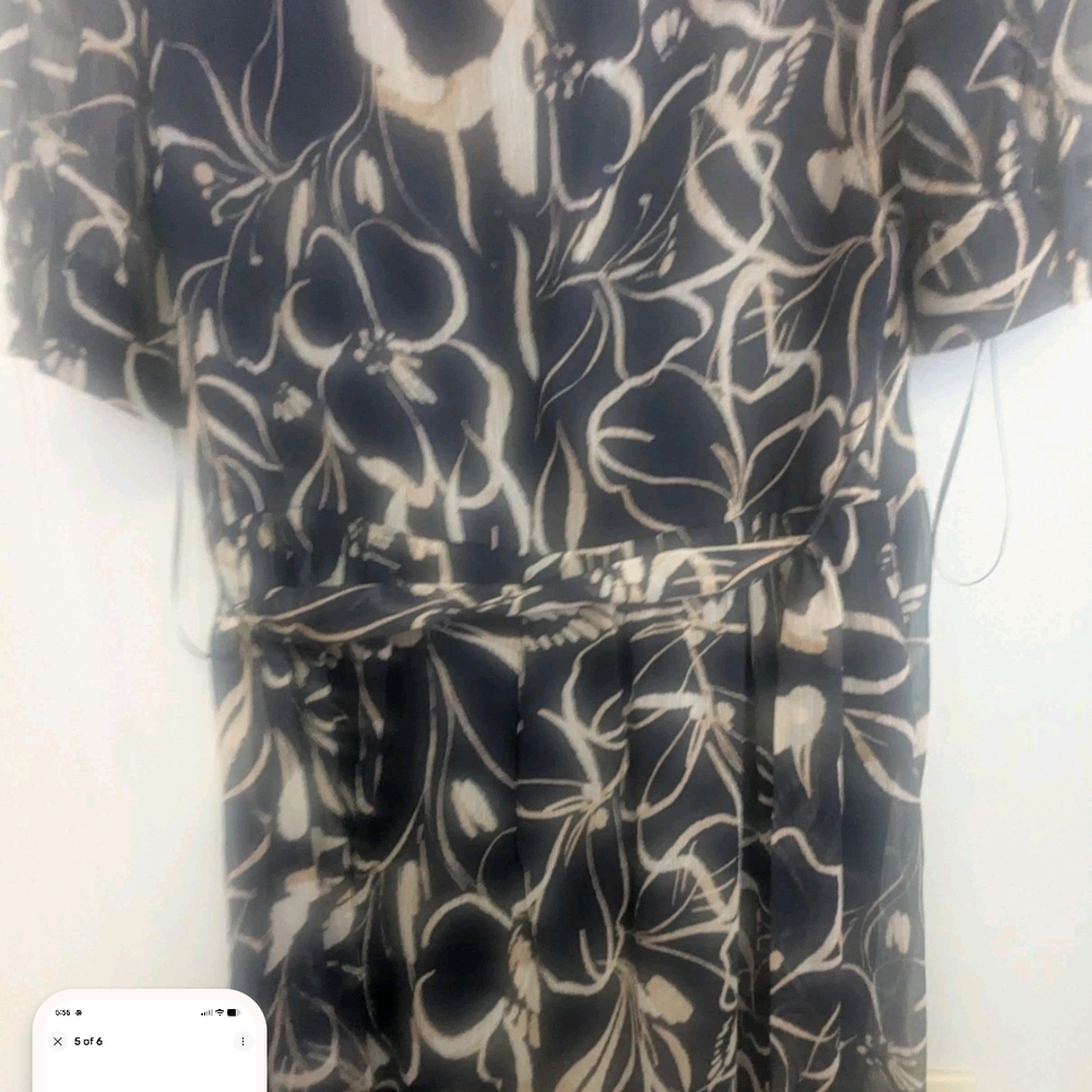 Harper Rose Navy and Cream Floral Midi Dress - Picture 4 of 5